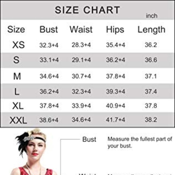 Women's Flapper Dresses 1920s V Neck Beaded Fringe - Picture 4 of 7